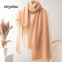 zhijinlou embroidery cashmere scarf for women