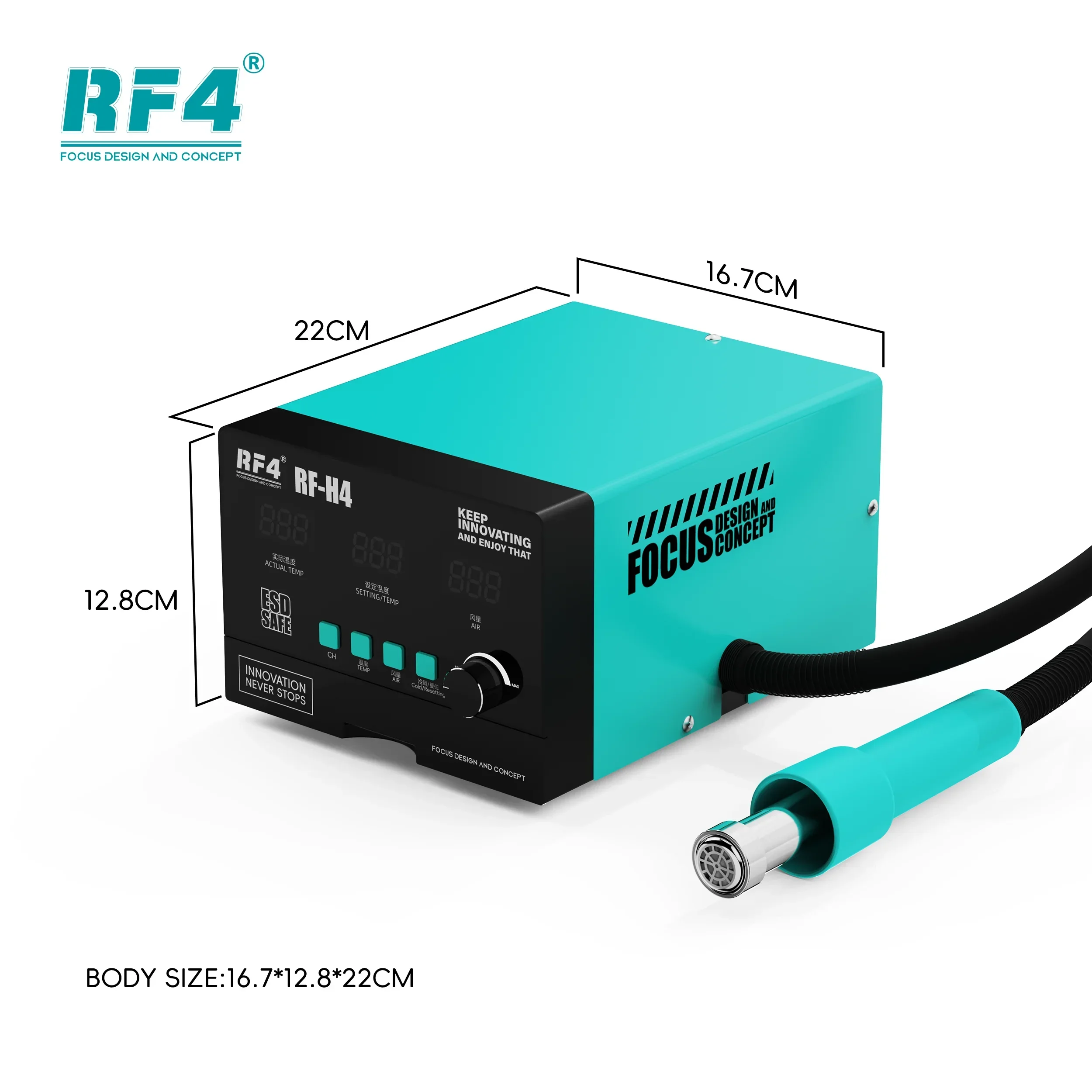 Паяльная станция с термофеном модель RF4 RF-H4 мощность 1200 Вт цифровой дисплей