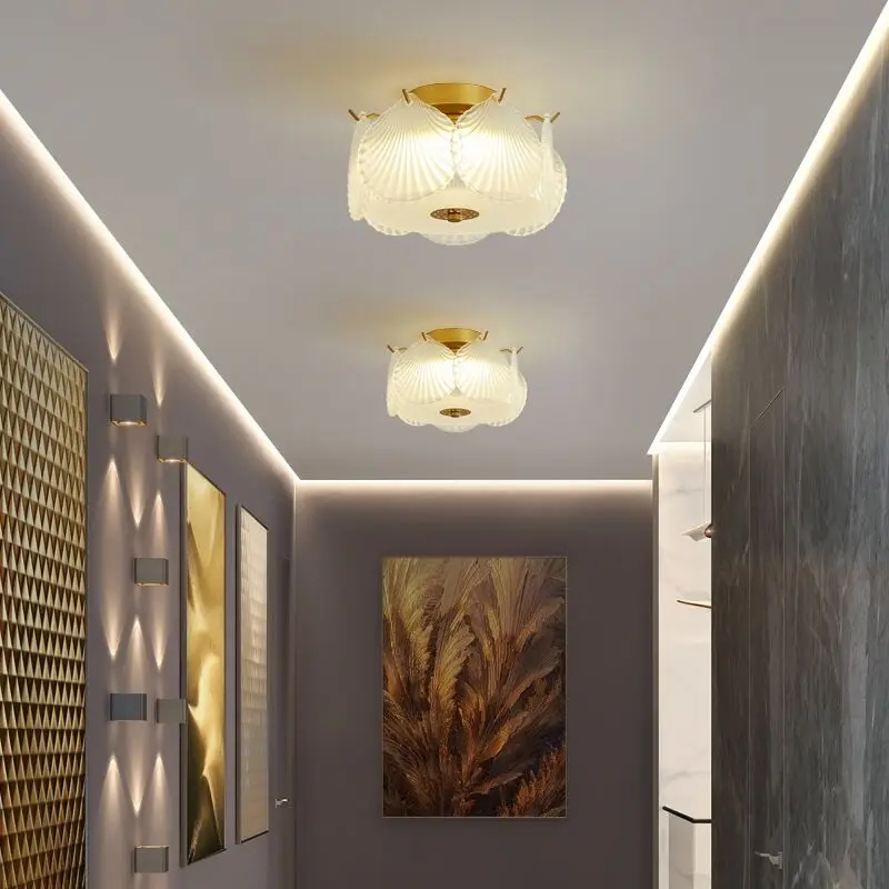 

Creative shell glass porch ceiling lamp light luxury Italian post-modern aisle corridor lamp balcony cloakroom lamps