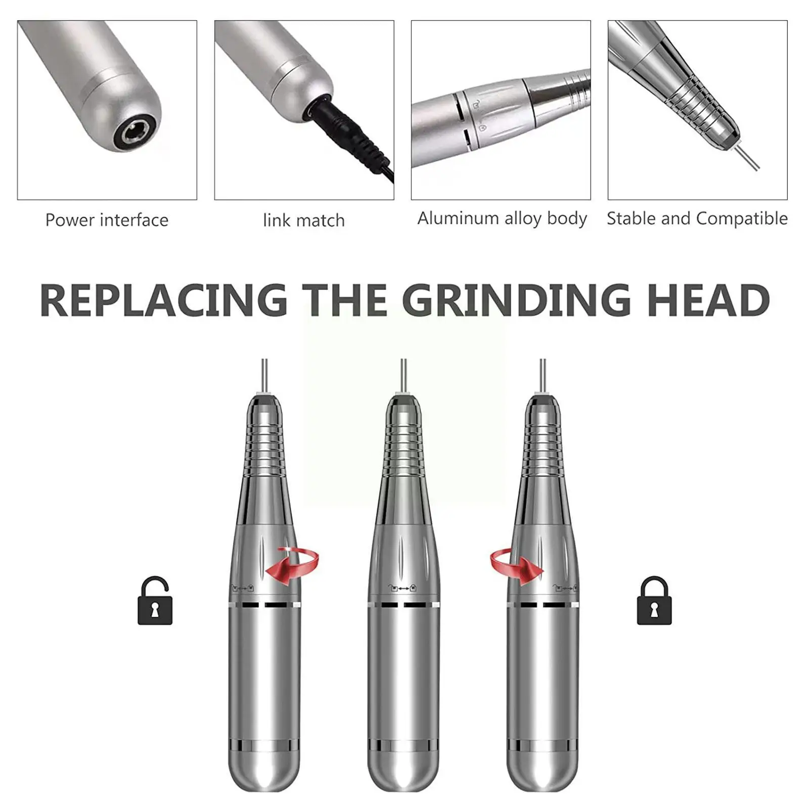 

Электрические фрезы для ногтей, портативный Перезаряжаемый Фрезер для ногтей для акриловых ногтей, фрезер для удаления гель-лака для ногте...