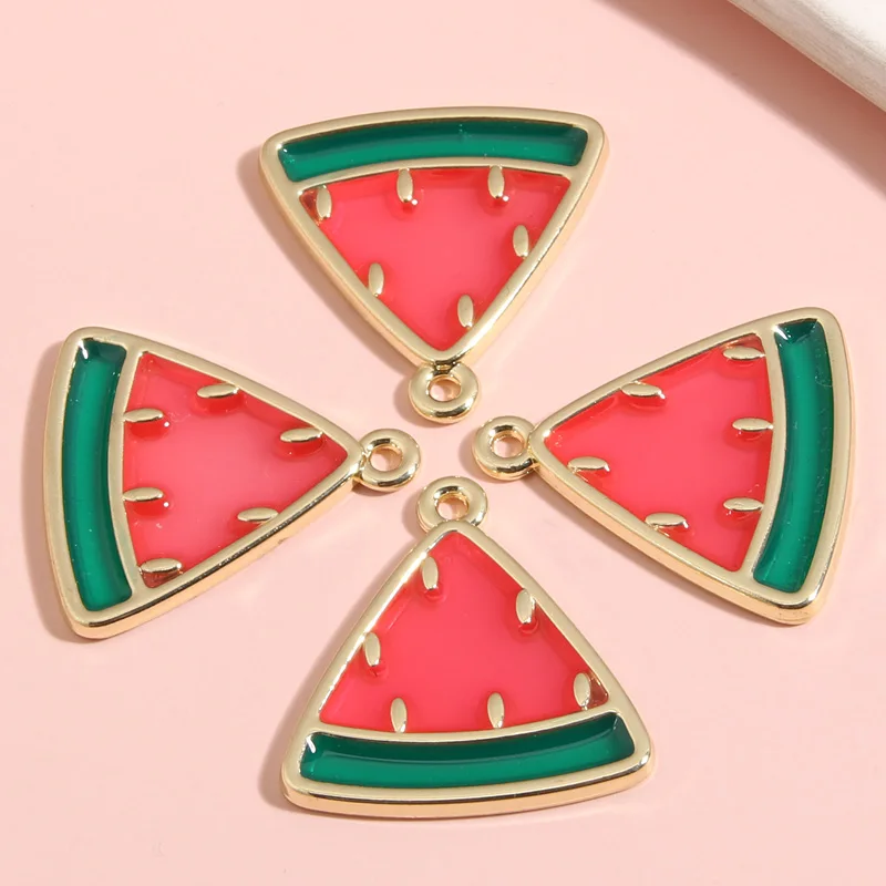 

5 шт., эмалевые Подвески в виде арбуза, 26 х25 мм