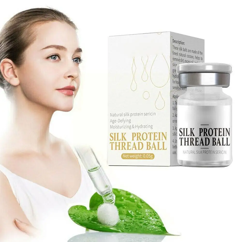 

Натуральный протеиновый Шелковый шар эссенция коллагена, Антивозрастная эссенция, шарик для усадки кожи, подтягивающий шелк, увлажняет и о...