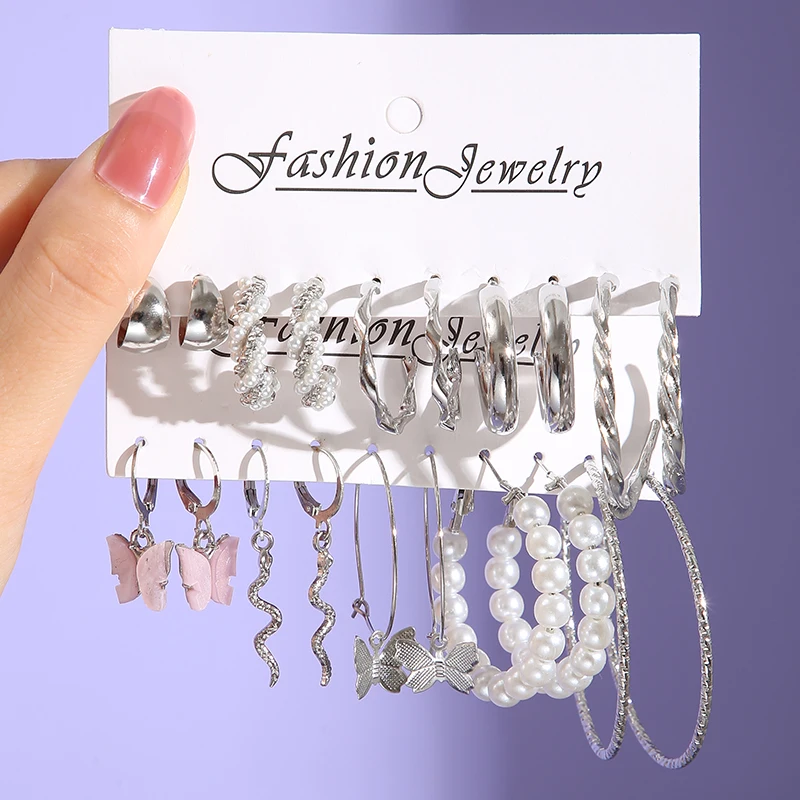 

10 шт./комплект, женские серьги-подвески с жемчугом