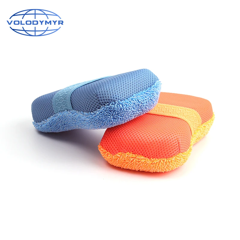 

Car Wash Sponge Microfiber Pad Sponge Washing Tools Blue with Mesh Super Absorbent for Car Clean Cleaning Auto Detail Detailing