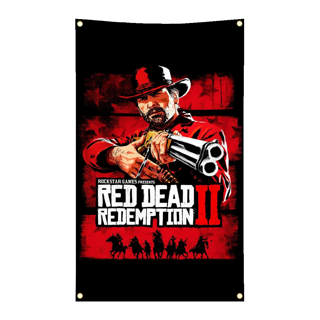 Фото Флаг-гобелен Red Dead Redemption 2, 60x90см, 90x150см, 120x180см, полиэстер, с латунными люверсами, для декора стен №5