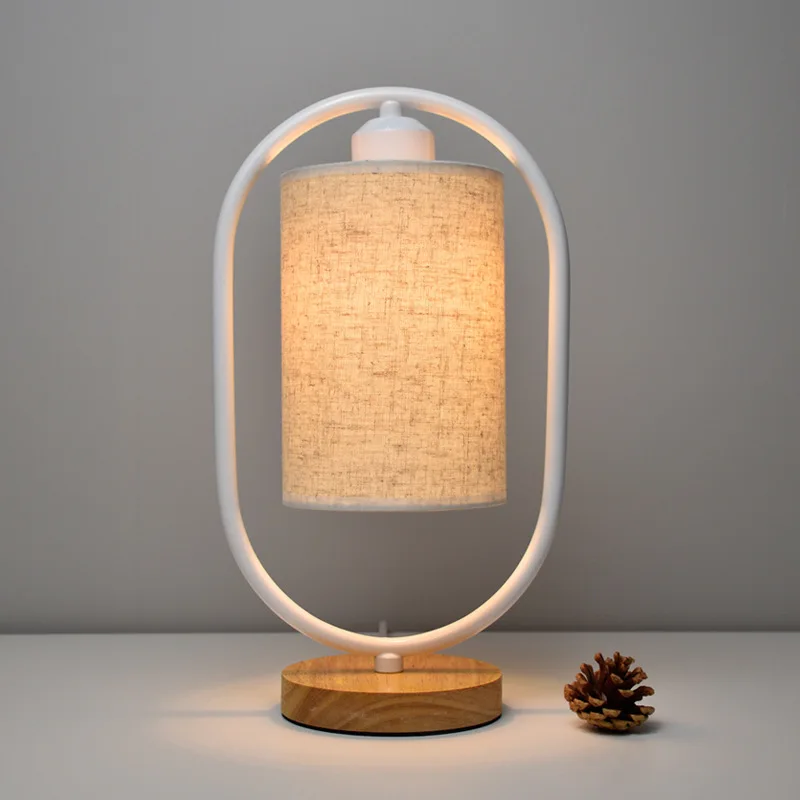Настольная лампа для скандинавского стола с USB LED ночным светильник из ткани