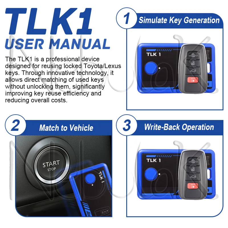 Фото TLK 1-ключевой программатор для разблокировки для Toyota Lexus 8A-AA BA B9 B8 Smart Remote Reuse Tool No Solder Refresh Reset Device EONEBOSS №2