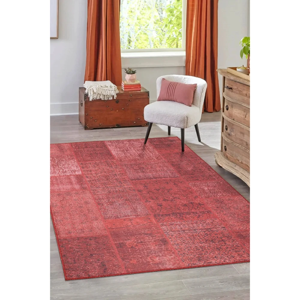 

Ковер для гостиной с пэчворком, тканый декоративный пол Sonil Red Jazz, качественный дизайн ручной работы, Ближний Восток