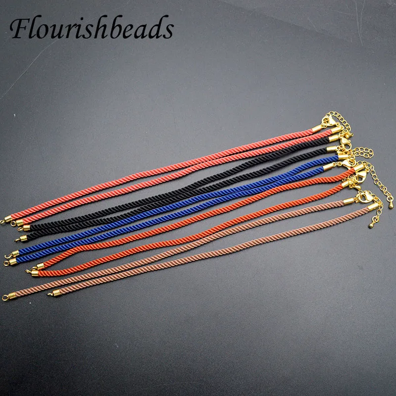 Wholesale 30 Colors 45cm Total Length Braided Cord with Lobster Clasp Necklace for Jewelry Making 50pcs/lot