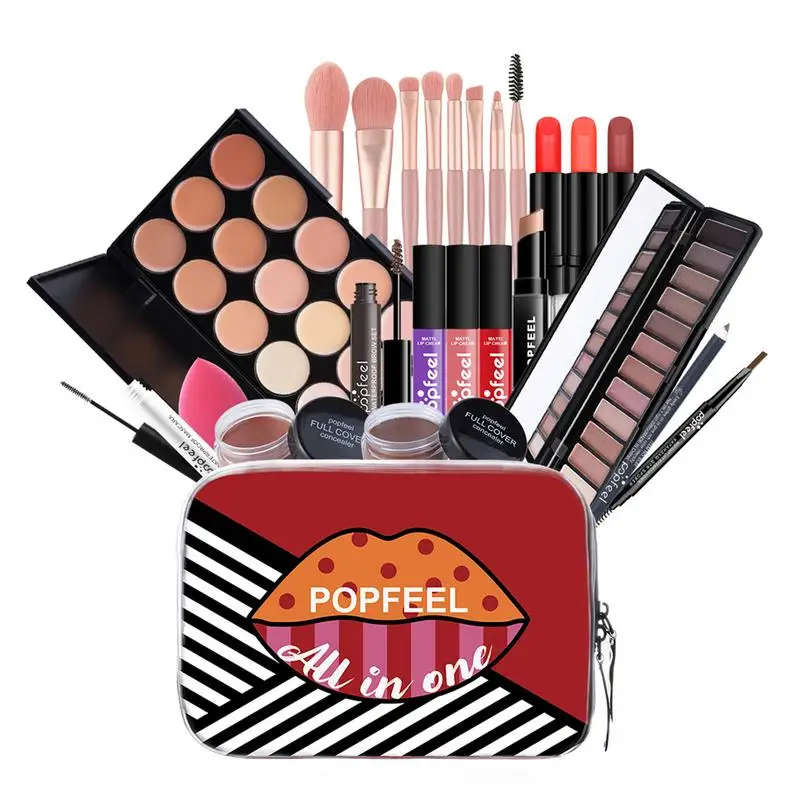 Makeup Palette Eyeshadow Powder Blush Lip Stick 24Pcs Cosmetics Kit Eye Primer Waterproof Lip Gloss Make Up Set Makeup Gift Box