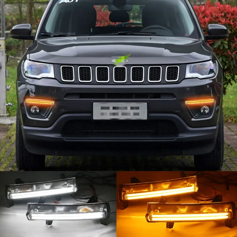 1 пара для Jeep Compass 2017 2018 2019 светодиодные DRL дневные ходовые огни дневной свет