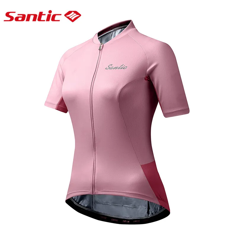 Santic Women Cycling Jersey Professional Ladies Outdoor Cycling Road Bike Jersey Bicycle Top Short Sleeve Summer Shirts