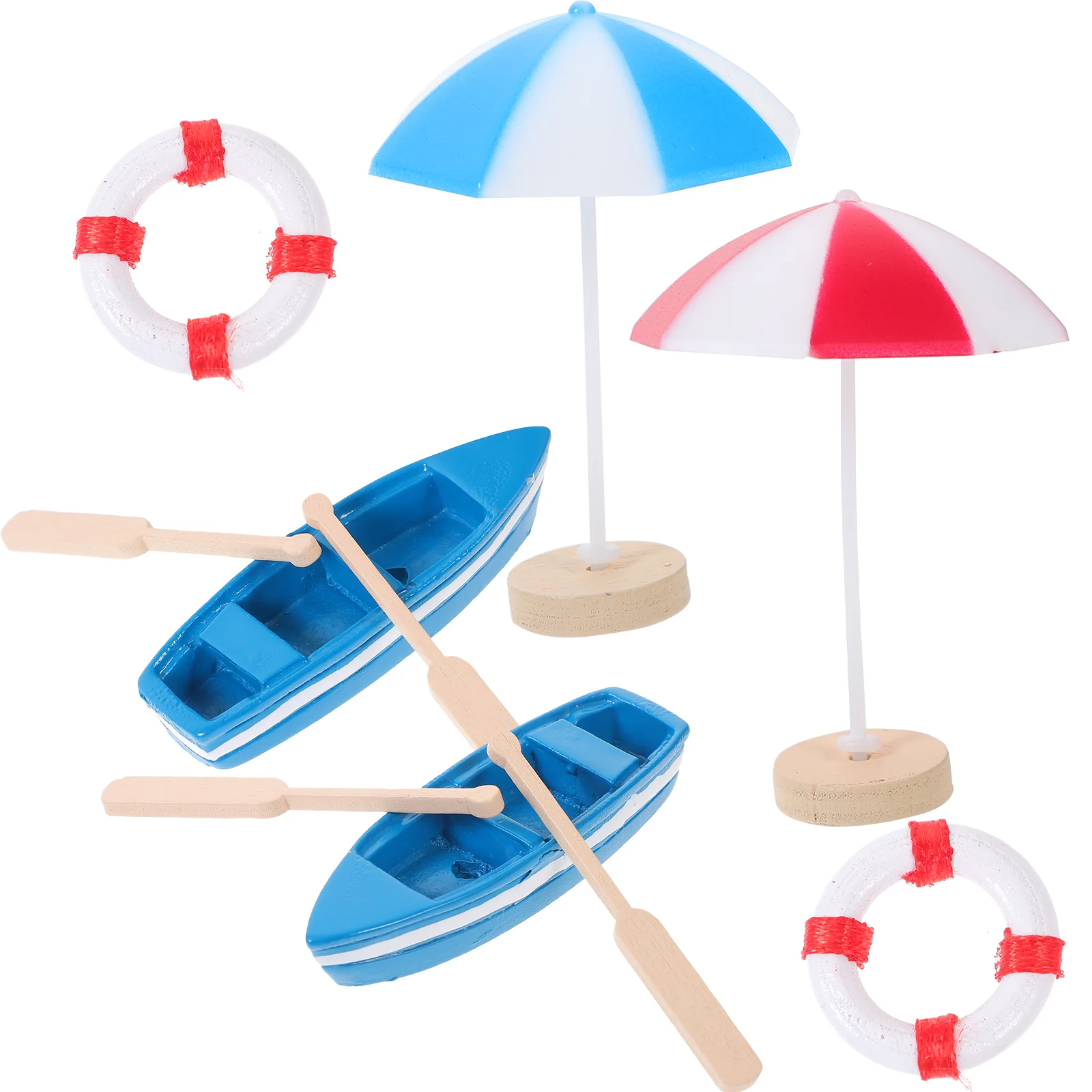 

Beach Umbrella Micro Accessories Summer Style Ornament Sailboat Miniature Decor Toy Wood Scene Umbrellas