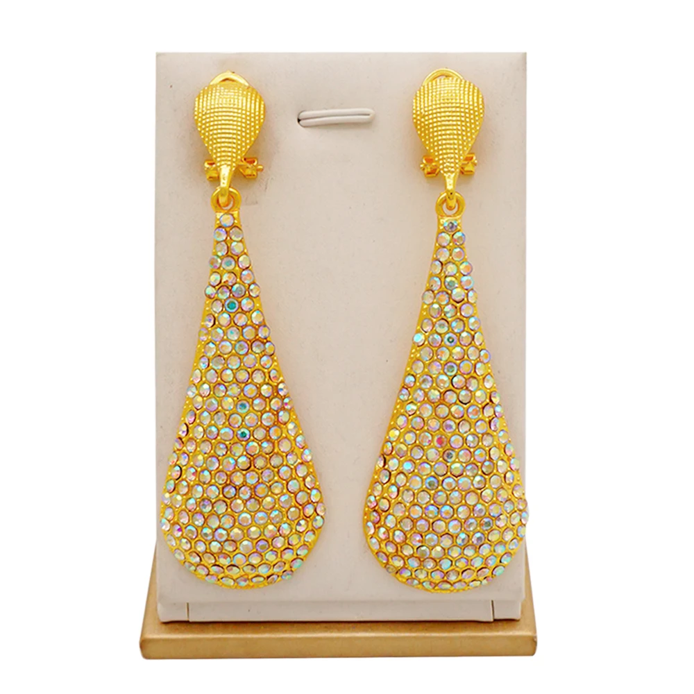 

Crystal Gold Color Stud Earring Pendant New design Women dangle Earring Drop Earrings earings fashion jewelry 2022