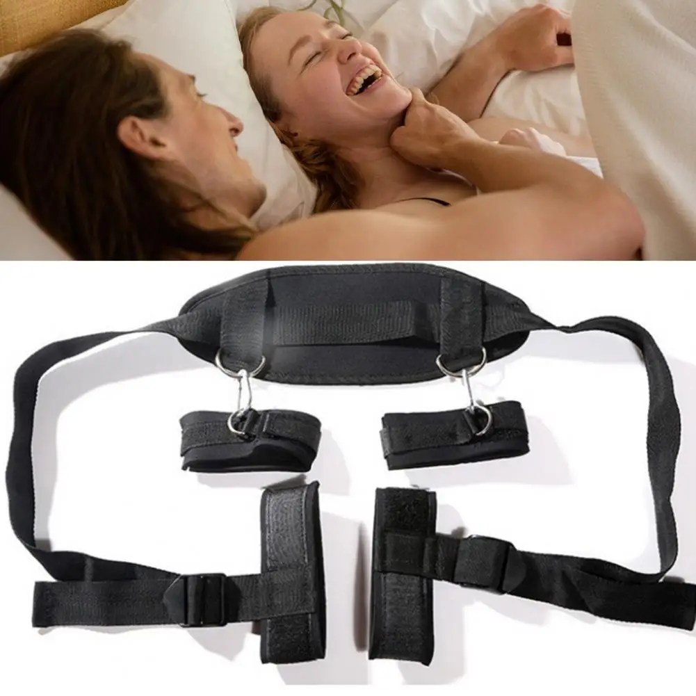 Belt Buckle Pleasure Bundle Adjustable Wrist Ankle Straps for Bondage Enhance Intimacy with Hands Feet Restraints Adult Toy Set