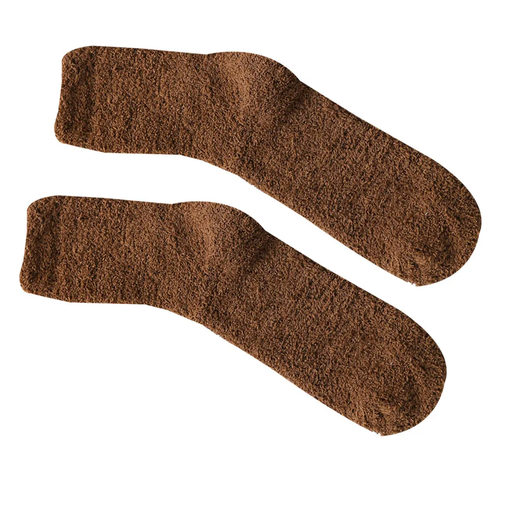 

Теплые мужские носки, однотонные носки до середины икры, осенне-зимние стильные коралловые бархатные утепленные носки для пола