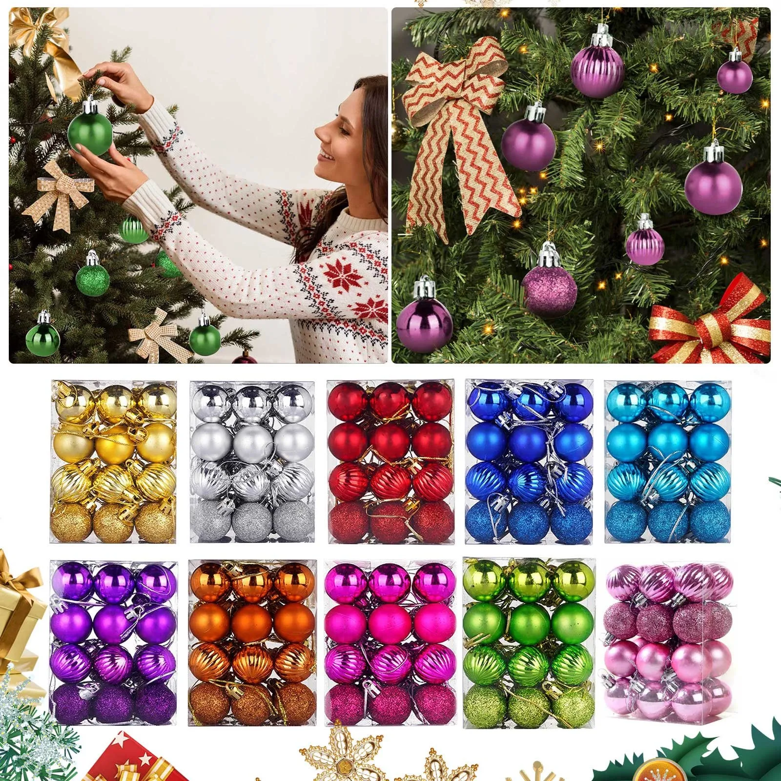 24 шт. декоративные подвески для рождественской елки