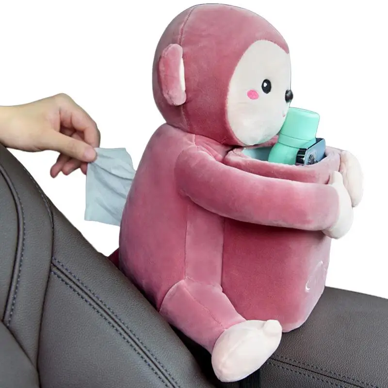 

Мультяшный Держатель салфеток для автомобиля, полипропиленовый хлопковый материал, искусственное животное, маска для хранения интерьера а...