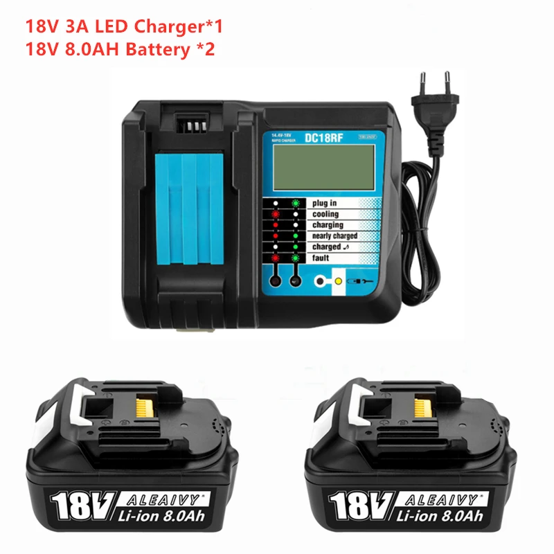 

The 8.0Ah BL1860 that replaces Makita 18V lithium ion battery is compatible with Makita 18V BL1850 1840 1830 cordless power tool