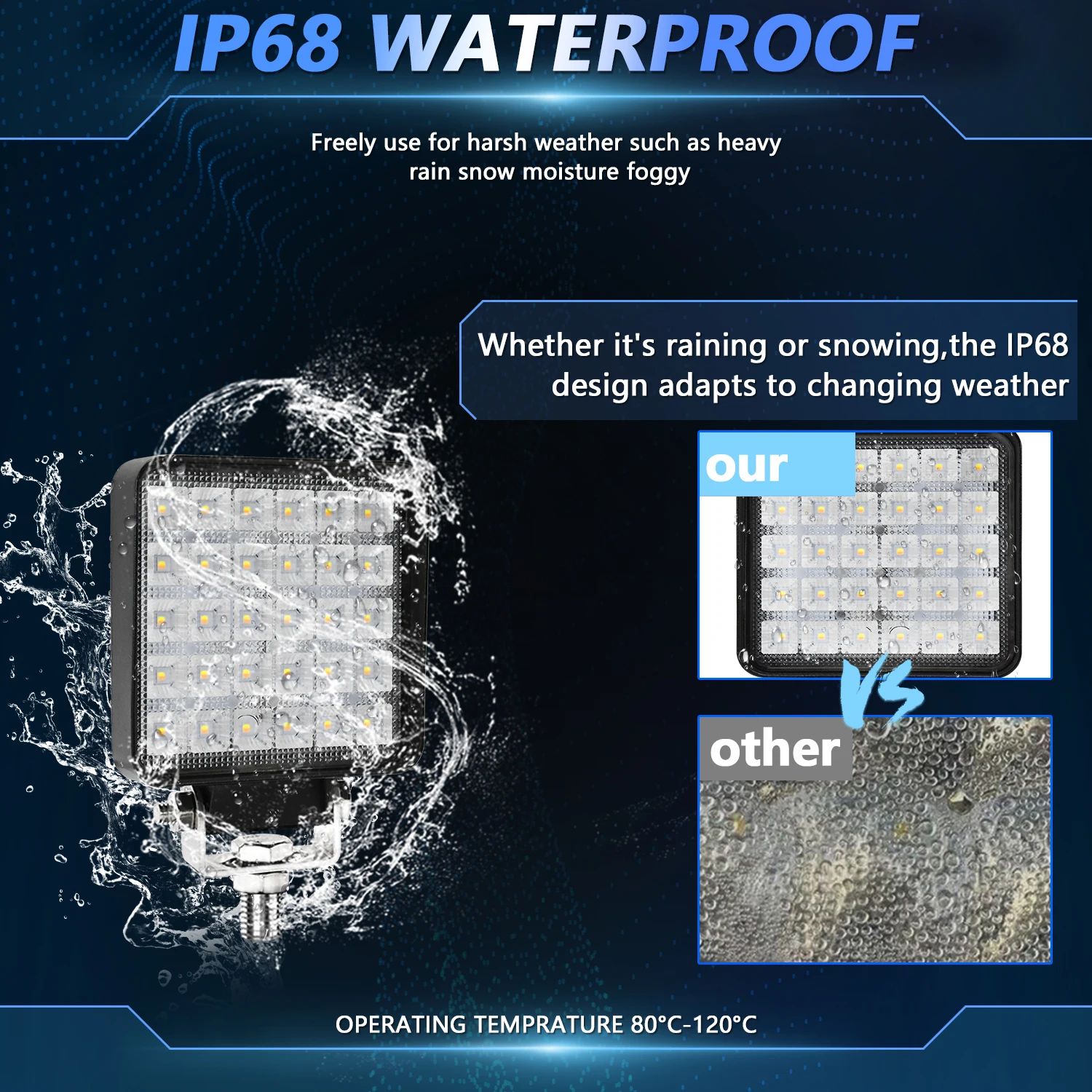 Черный противотуманный фонарь для внедорожника IP67 12 В 24 2 шт. 4 дюйма 90 Вт 15000 лм