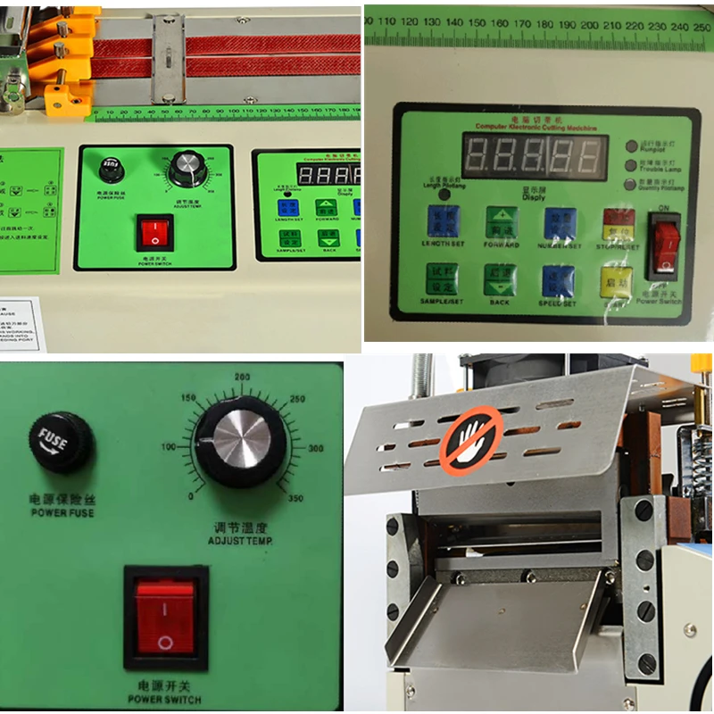 LYA automatyczna maszyna do cięcia taśmy tkanin ekran LCD nóż ciepłej i zimnej rurki zamek błyskawiczny termokurczliwego
