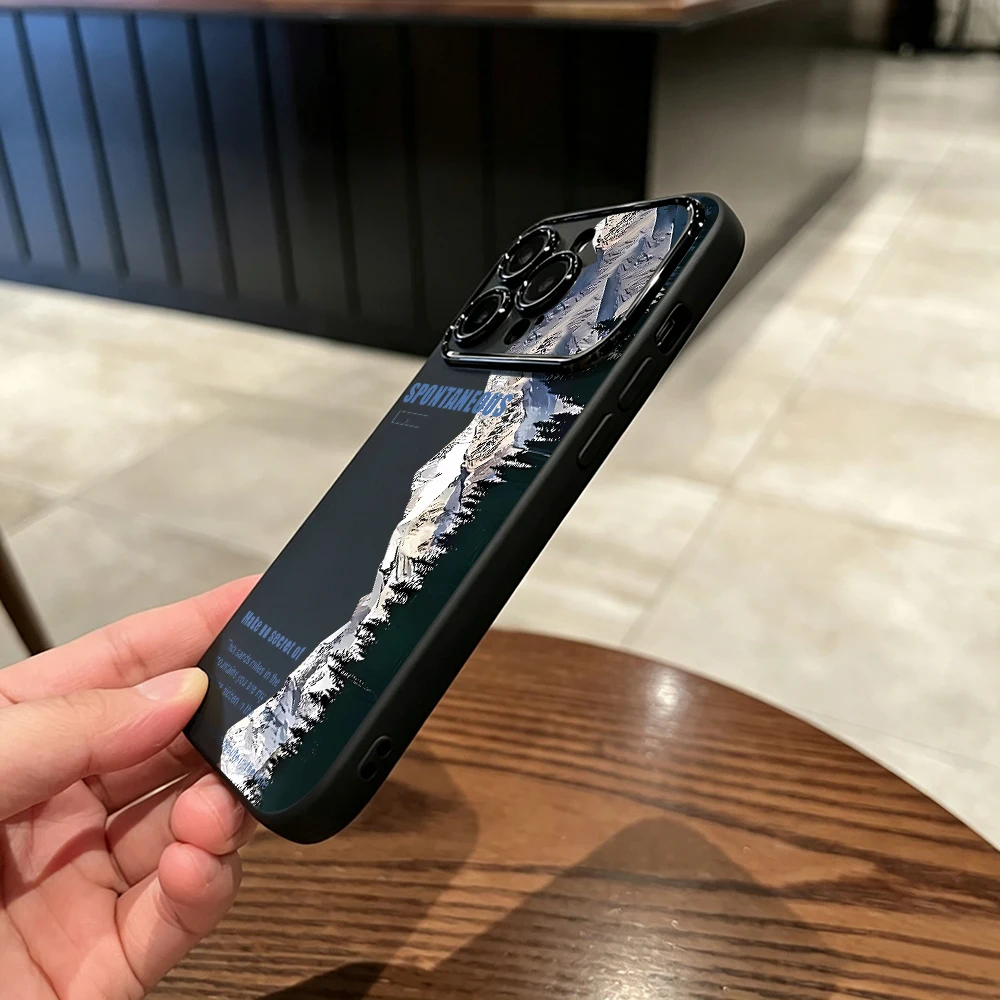 Фото Чехол для телефона Snow Mountain для iPhone 17 Pro Max 16 15 14 13 12 Plus Pro 11, оригинальный, из жидкого силикона, мягкий, противоударный №4
