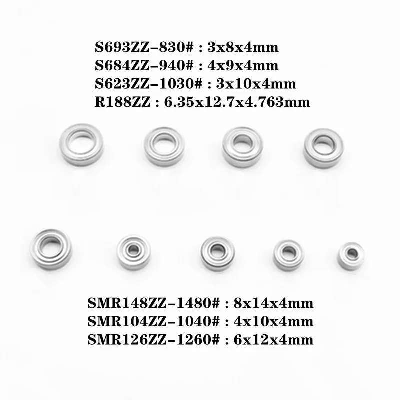 

2-10 PCS High-speed Stainless Steel Micro-motor Dental Grinder Engraving Machine Bearing 1480#1030#1260#940#830#1040#R188zz Mute