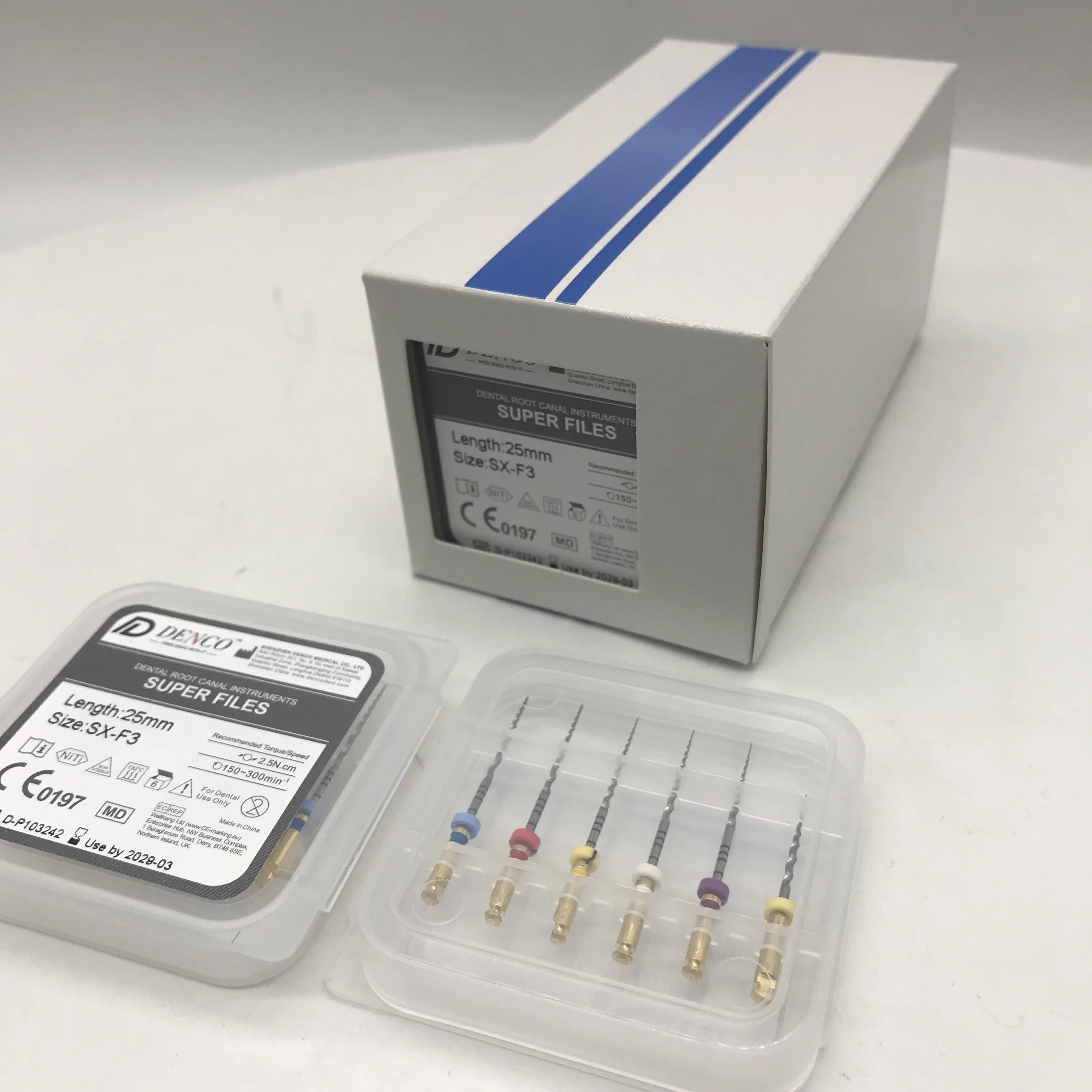 Инструменты для корневых каналов зубов Denco Niti Super Files Ассорти SX-F3 25 мм