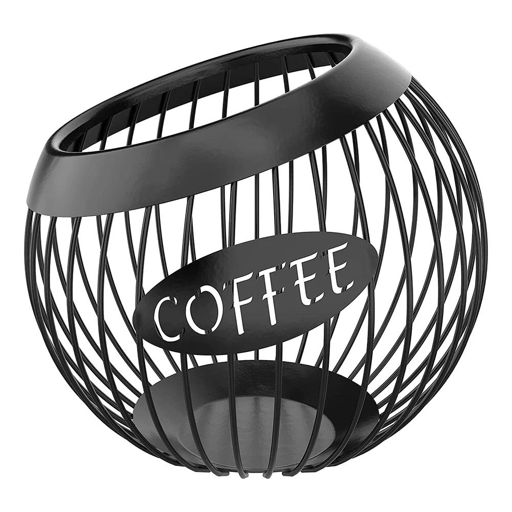 

Coffee Pod Holder Large Capacity K Cup and Espresso Coffee Pod Organizer Metal Coffee Capsule Storage Basket