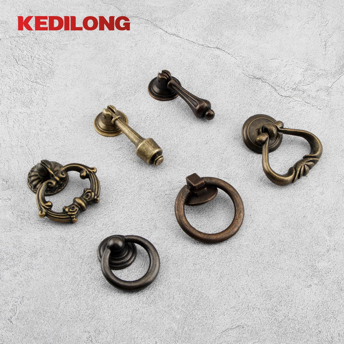 

Furniture Hardware American Retro Style Bronze Ring Handle Zinc Alloy Cabinet Bedside Cabinet Drawer Knob Cabinet Handle