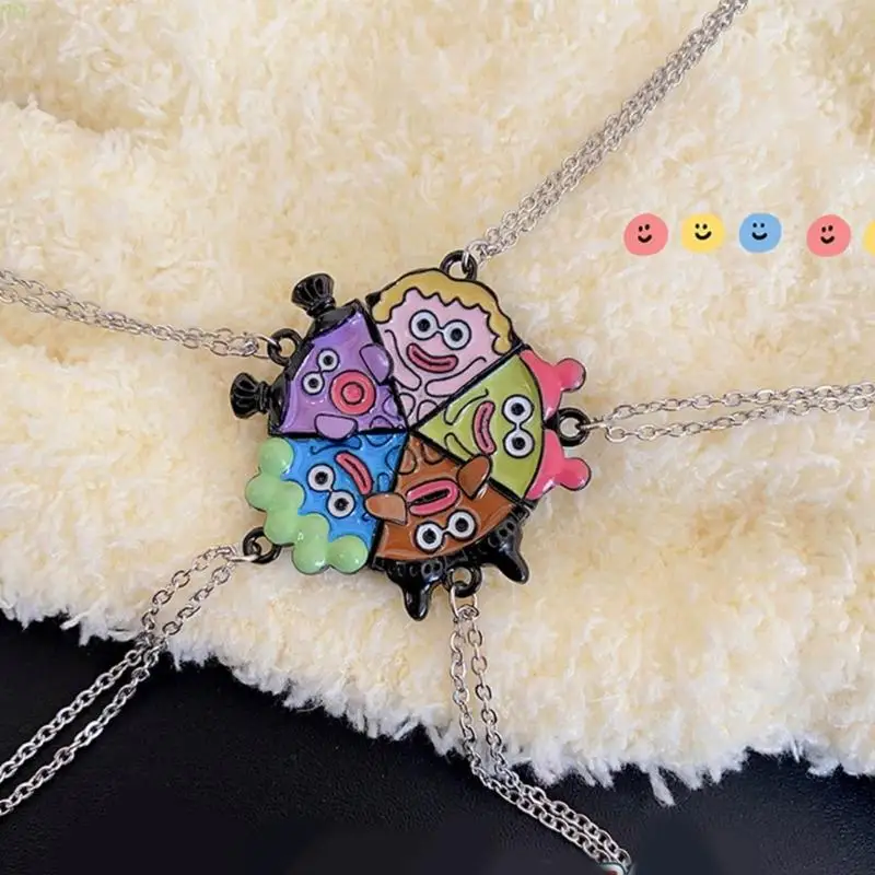 5 шт. ожерелье с подвеской в ​​виде пиццы рисунком магнитное для женщин и девочек