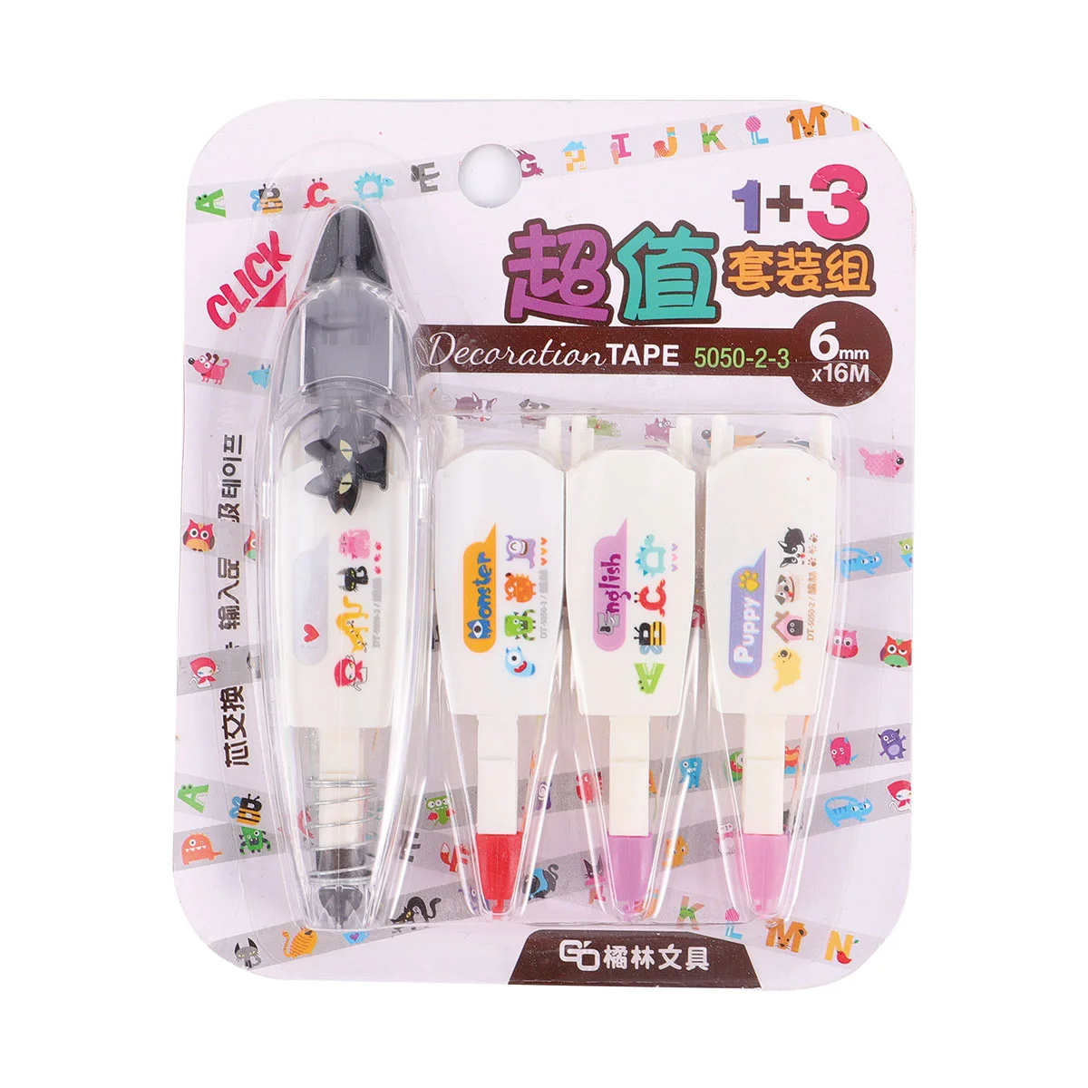 

4pcs Lovely Push-style Design Correction Tape Set Office Home School Supplies