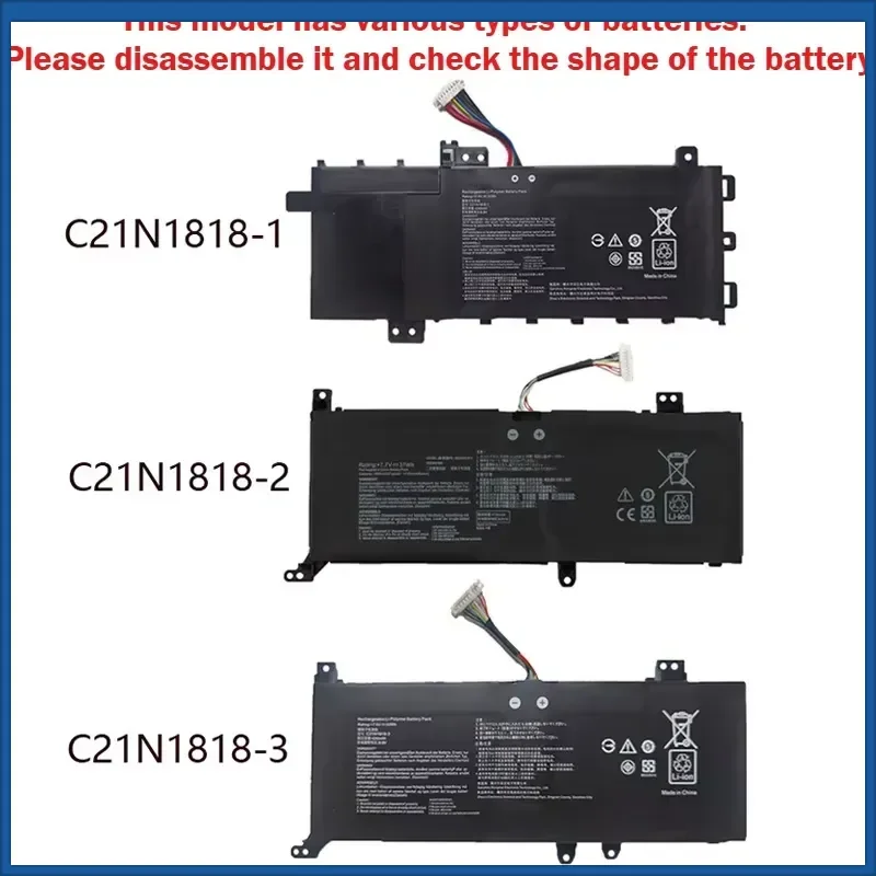 Фото C21N1818-1 C21N1818-2 C21N1818-3 Аккумулятор для ноутбуков ASUS V5000 V5000F V5000J V5000D Y5100U M5050D FL8600F X512DA X512F F512 №2