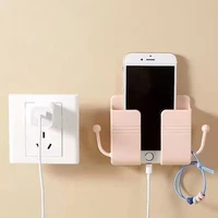 new mobile phone holder wall mounted organizer storage box wall charger hook cable charging dock multifunction holder stand