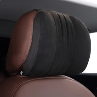 suede car head pillow for s class maybach memory cotton foam auto neck headrest support cushion for seat interior accessories