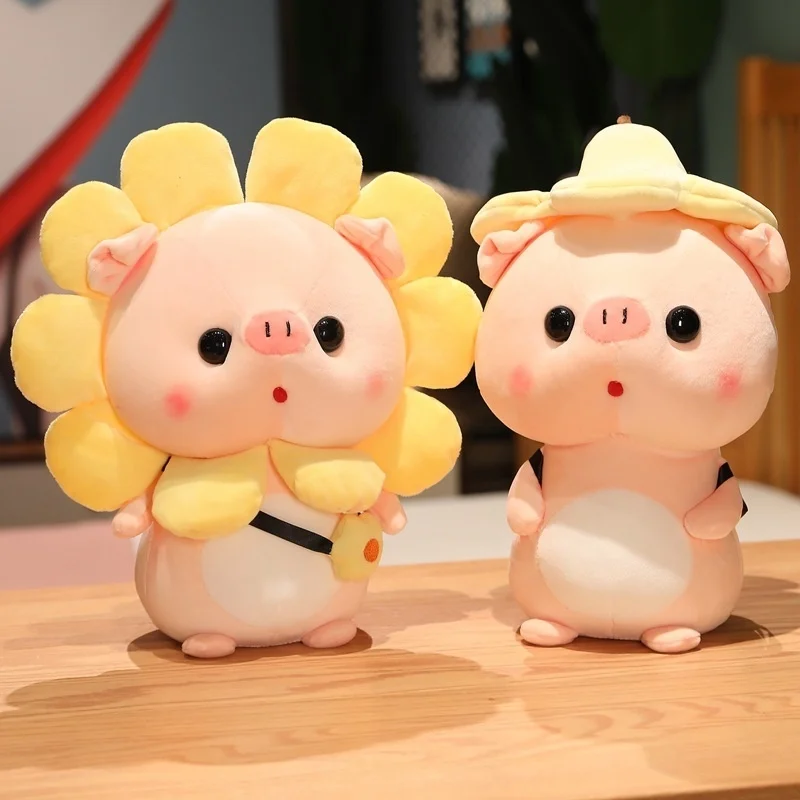 

30cm Pig Plush Toy Cute Animal Cartoon Pig Turn To Unicorn Dinosaur Flower Figure Plushie Doll Soft Stuffed Model Room Decor