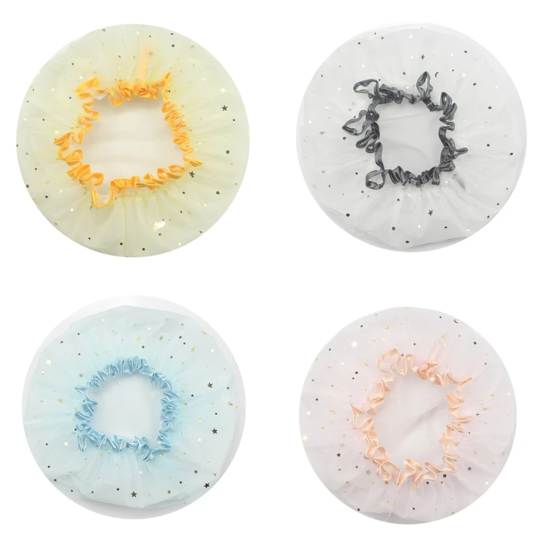 

N7MD Thick Waterproof Bath Hat Double Layer Starry Sky Design Hair Cover Women Shower Caps Bathroom Accessories
