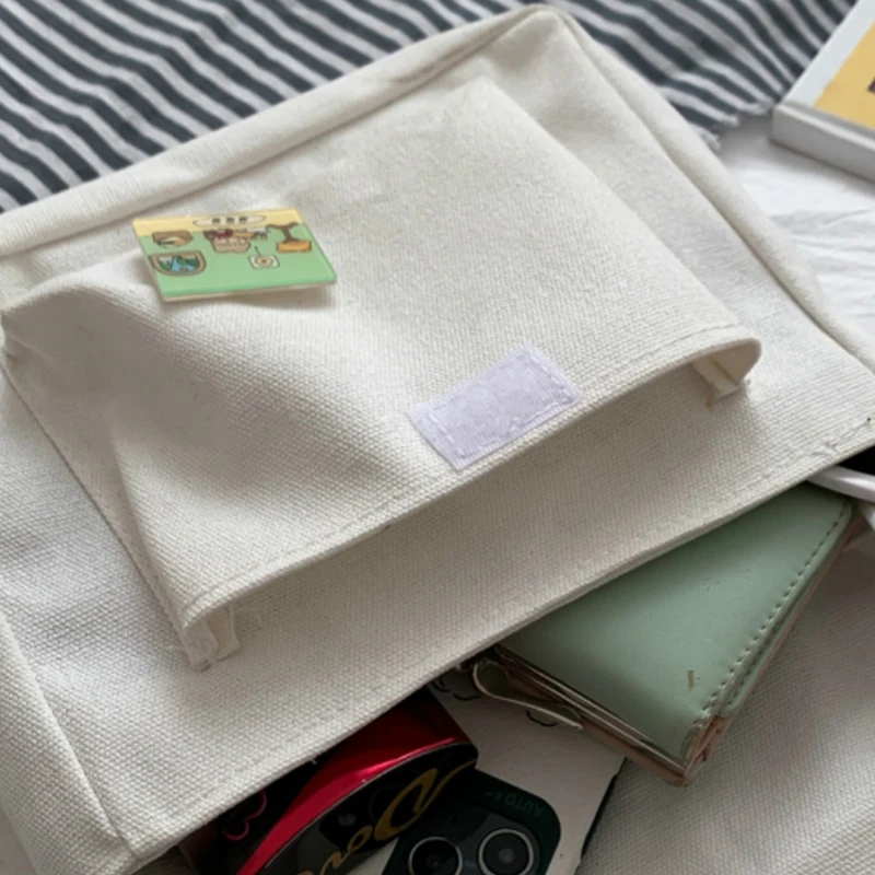 Crossbody Bags Women Canvas Flap-bag Harajuku All-match Students Casual Female Handbags Korean Version Shoulder Small Square Bag