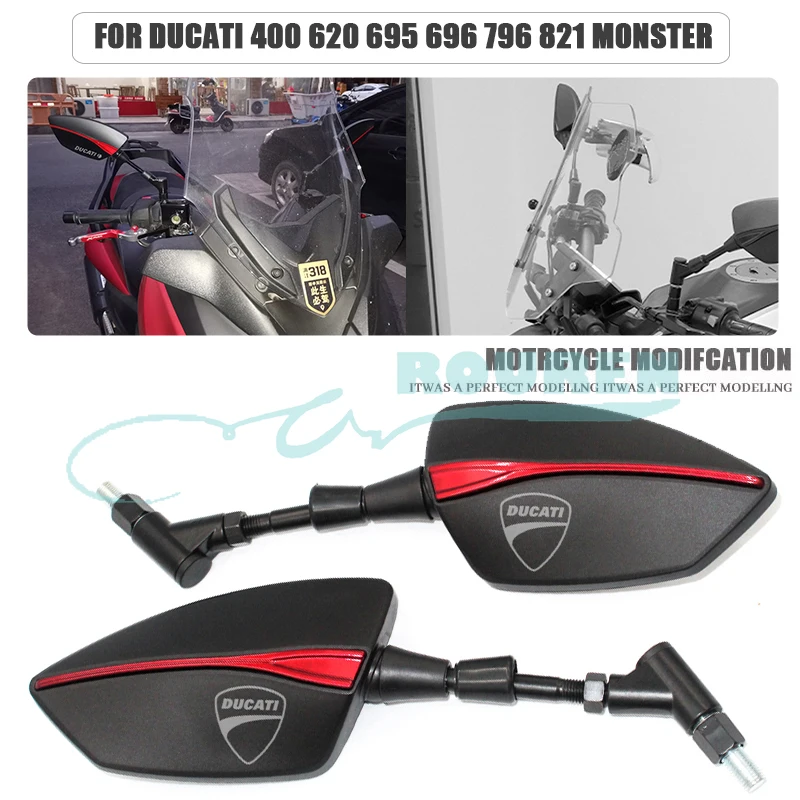 Motorcycle Rearview Rear View Back Side Mirrors For Ducati 848 959 Monster 696 937 600 620 796 Accessories Custom Modified Parts