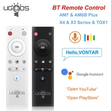 UGOOS รีโมทคอนโทรล BT เปลี่ยนเสียง Air Mouse สำหรับ AM7 AM6B Plus TOX1 X3 X4 Pro Plus Android TV Box google Voice TVBox