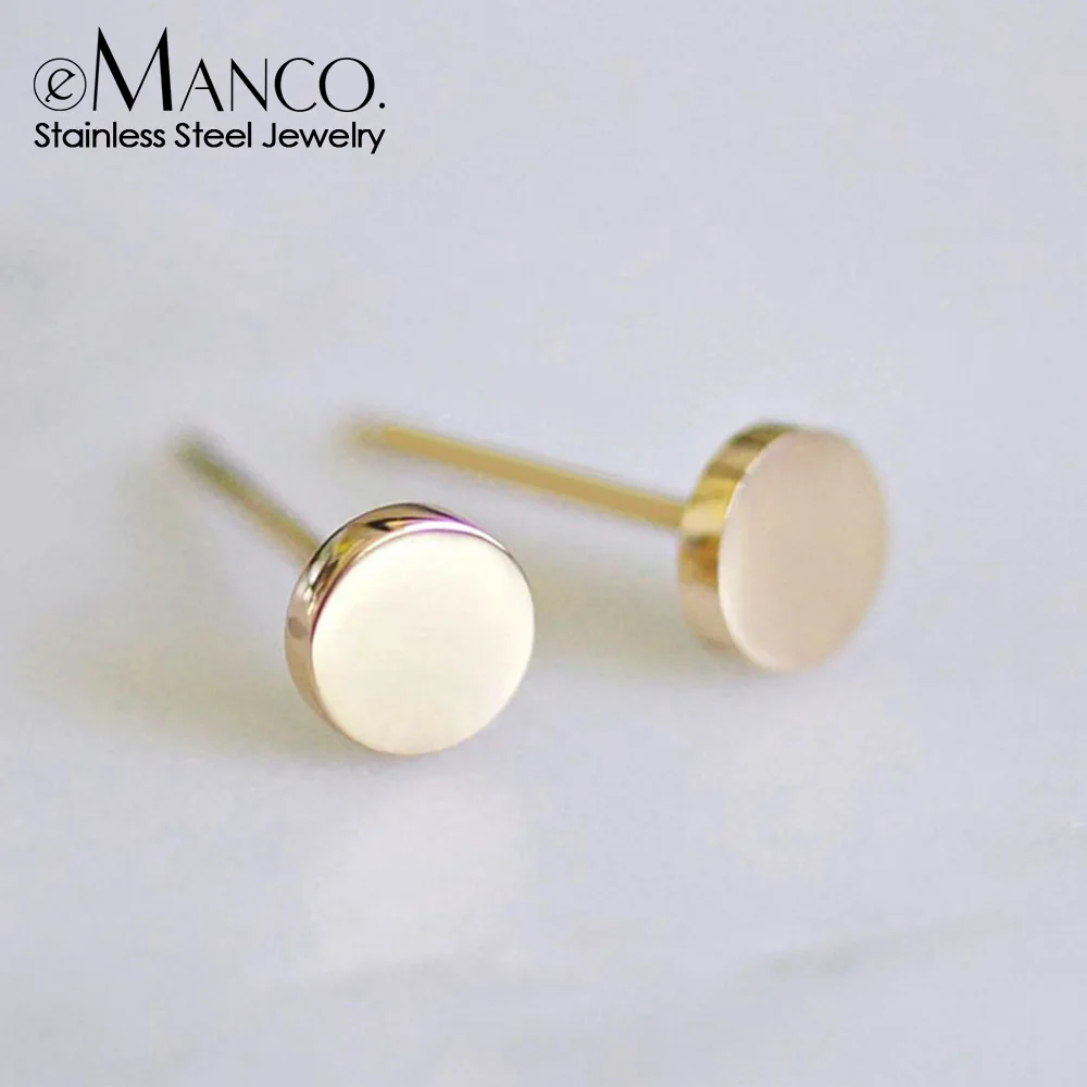 

eManco Girls Stainless Steel Stud Earrings for women Office Small Earring Studs Minimalist Jewelry Wholesale