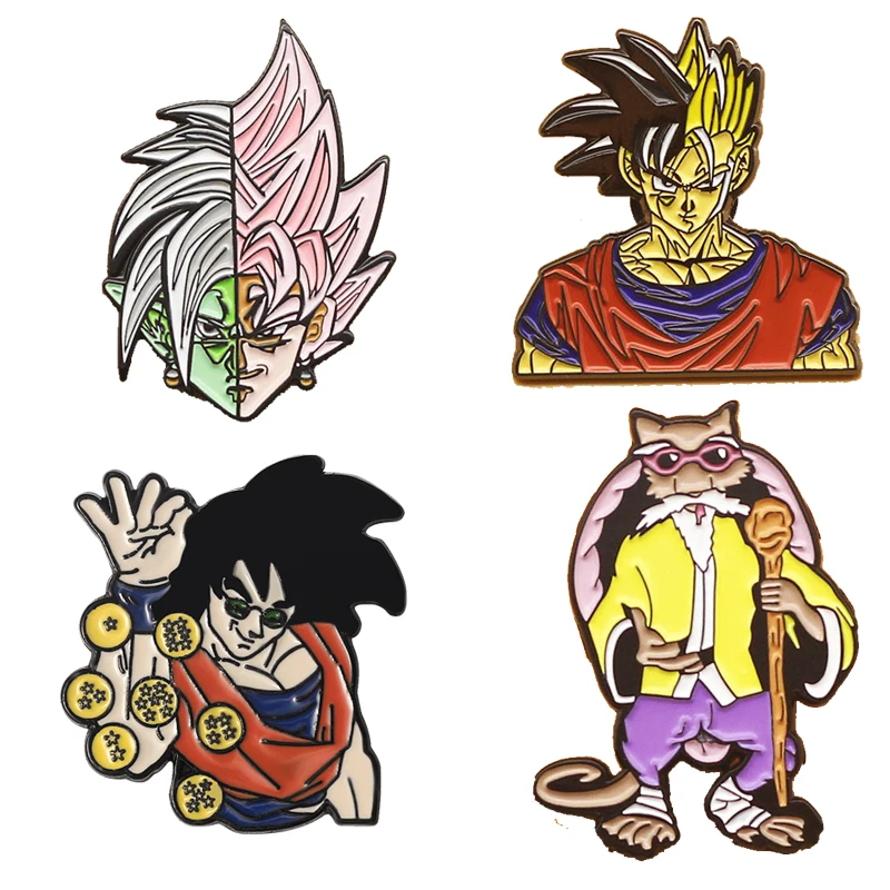 

Japanese Dragon Ball Cartoon Metal Enamel Pin Simple and Fun Badge Goku Turtle Fairy Lapel Pins Fashion Couple Accessories