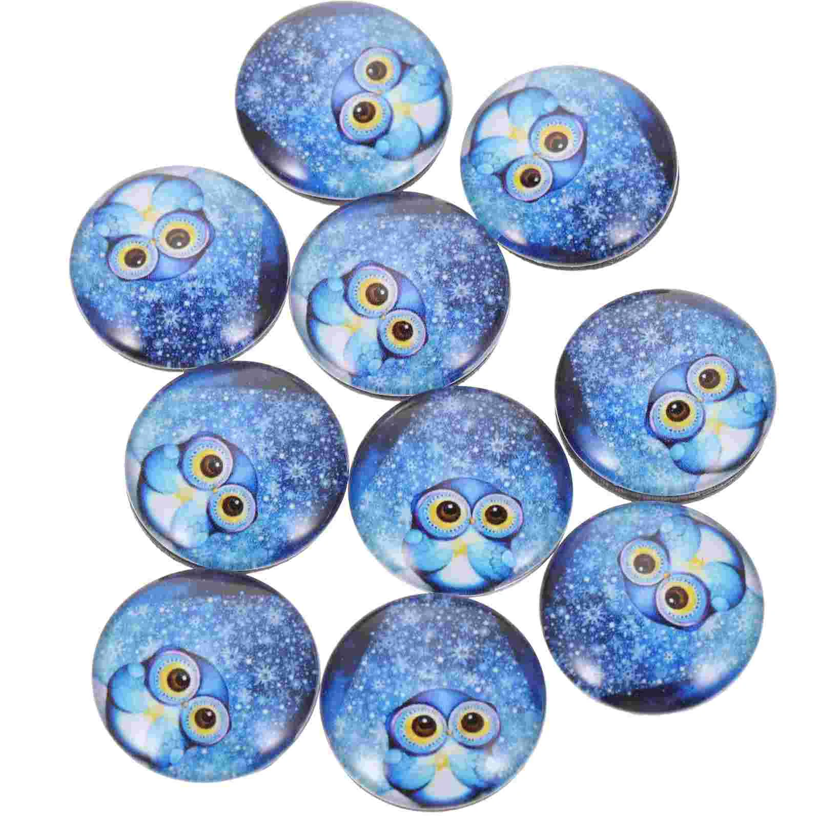 

10Pcs Practical Lovely Novelty Creative Exquisite Fridge Magnets Fridge Magnets Owl Fridge Magnets Resin Round Magnets for Home