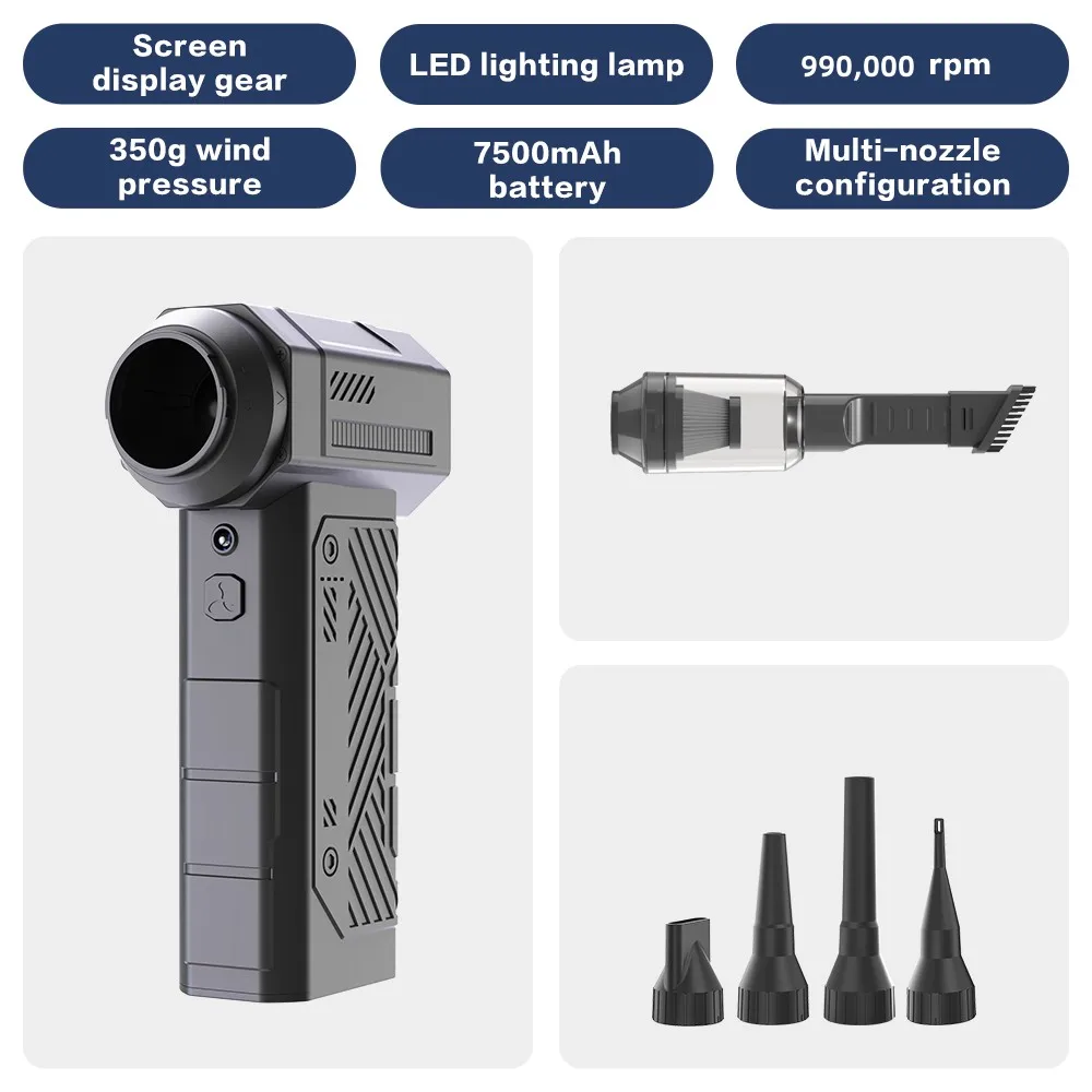 

990000 об/мин жестокий вентилятор 40 мм Бесщеточный мощный вентилятор с 9 передачами Регулируемый турбореактивный вентилятор Тяга 350 г Высокоскоростной турбореактивный вентилятор