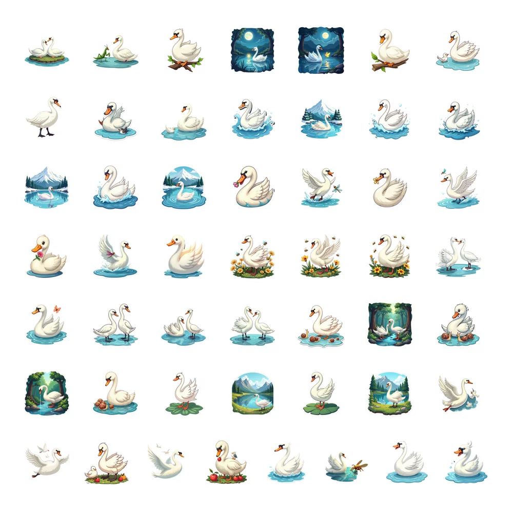 

Многоцветная наклейка лебедь винил