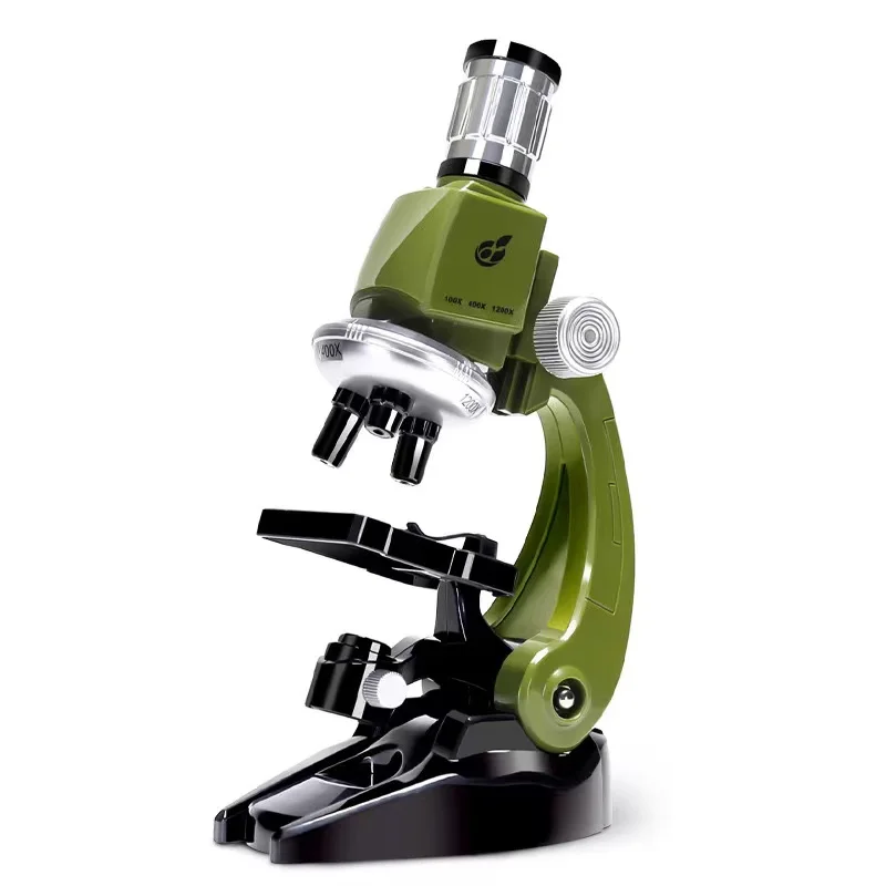

100X-1200X Monocular Optical Microscope LED Elementary School Children Science Experimental Biology Teaching Microscope
