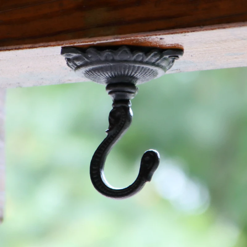 

European Style Cast Iron Ceiling Hook Floral Hook Key Hooks Coat Hooks Creative Crafts Garden Decoration Home Decor Accessories