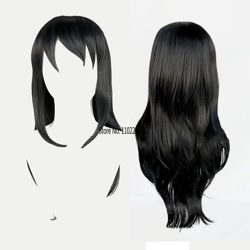 

Anime Demon Slayer Suma Cosplay Kimetsu Wig No Fiber Yaiba Season Long Resistant 2 Black Heat Hair Wigs + Free Wig Cap