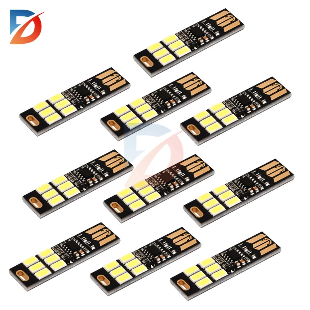 10/5/1 قطعة صغيرة 5730 USB 6 مصباح ليد 5 فولت اللمس الاستشعار عكس الضوء ضوء الليل ل قوة البنك الكمبيوتر المحمول كتاب القراءة الجدول مصباح