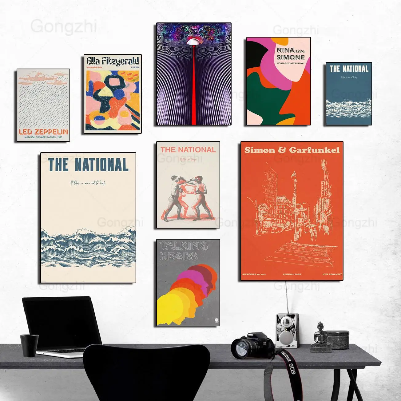 

Retro Band Rock Posters and Prints The National Music Cover Canvas Painting Vintage Abstract Prints Wall Art Picture for Decor